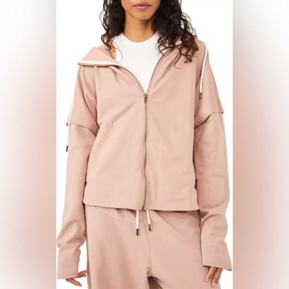FP Movement Women's Nothing But Sweats Zip Up Hoodie NWT Small Mauve Swoon